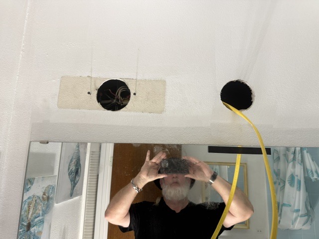 Drywall ceiling repair and electrical rough-in