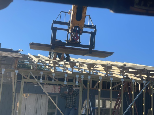 New construction framing and roof trusses