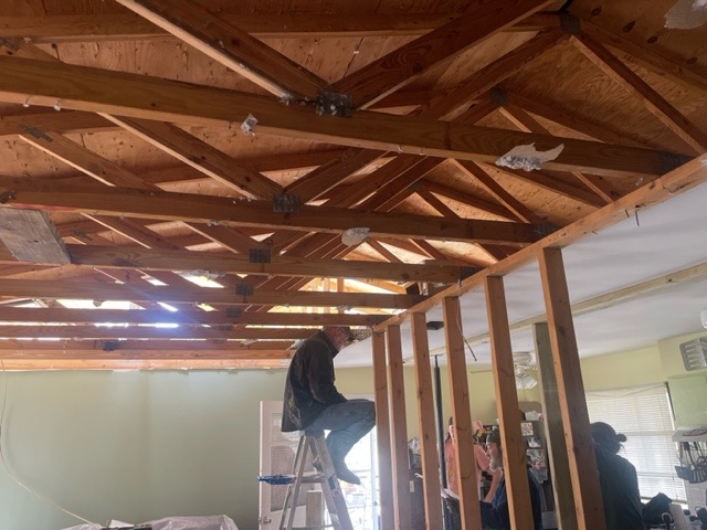 Roof truss & ceiling framing rebuild